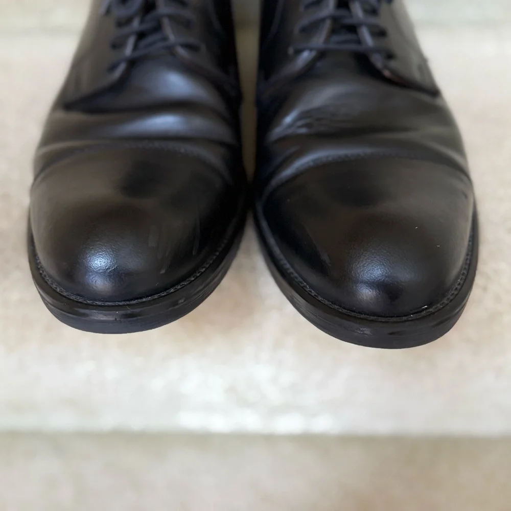 Stafford Tailored Culture‎ Oxfords Dress Shoes Black Leather Size 12